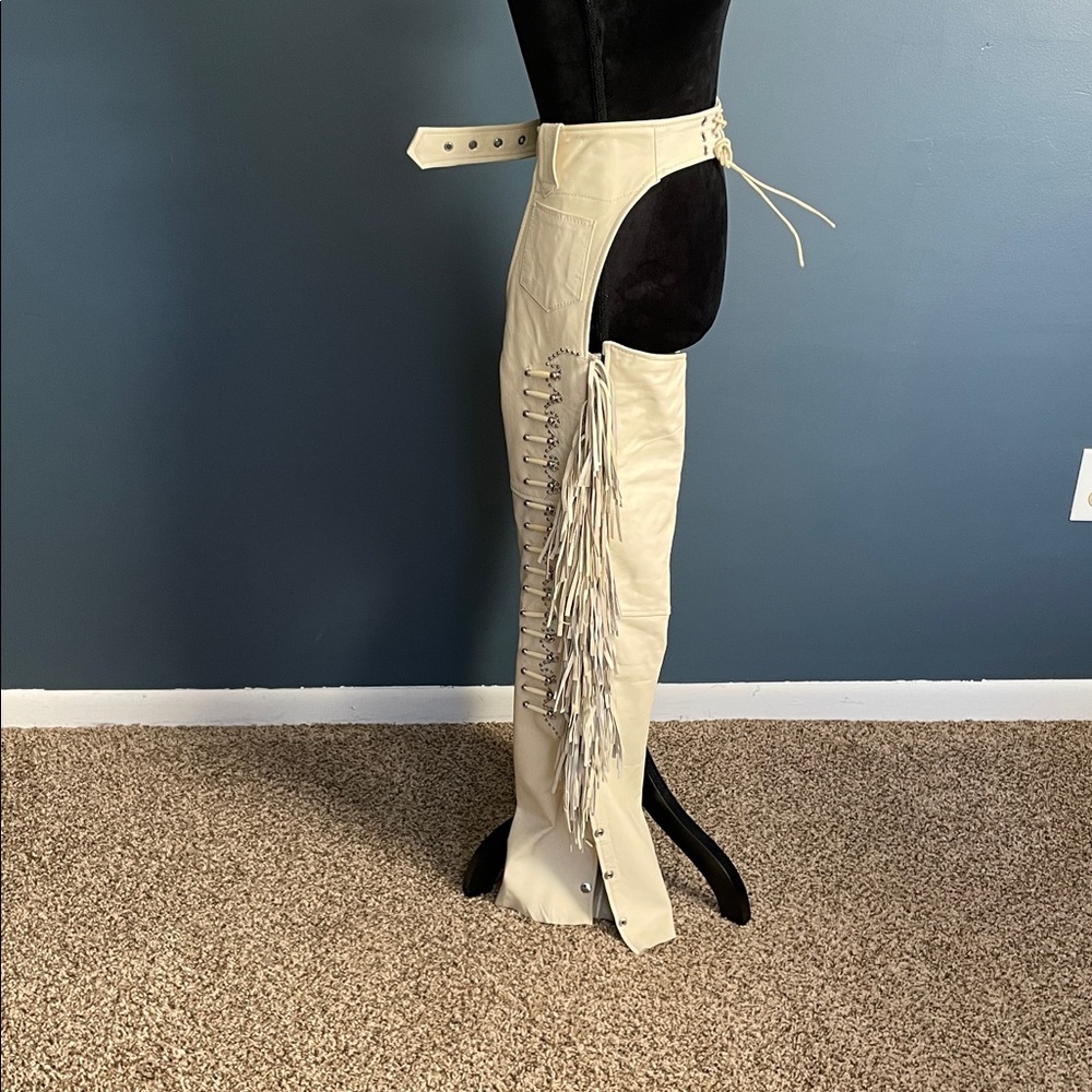 White Fringe with Ebony Chaps - Picture 4 of 8